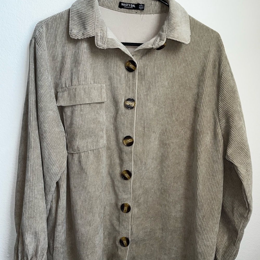 💗GET 20% OFF💗Nasty Gal Oversized Corduroy Button Up Shacket - Picture 1 of 5